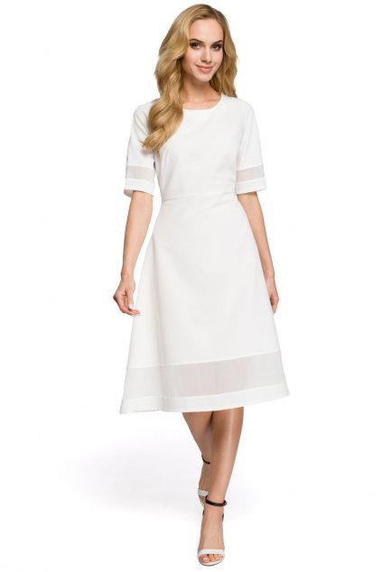 Dámské elegantní šaty MOE M272 bílé