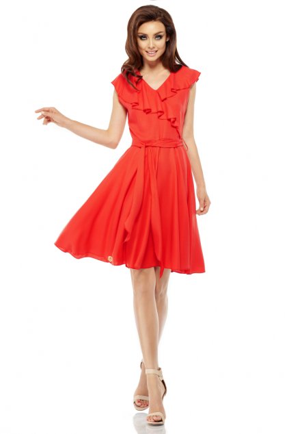 Letní zavinovací šaty Lemoniade L253 červené