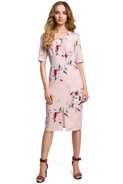 Dámské letní šaty MOE M383 růžové