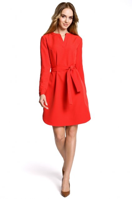 Kancelářské šaty MOE M361 červené