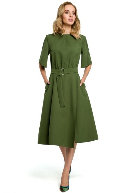 Elegantní šaty MOE M396 zelené