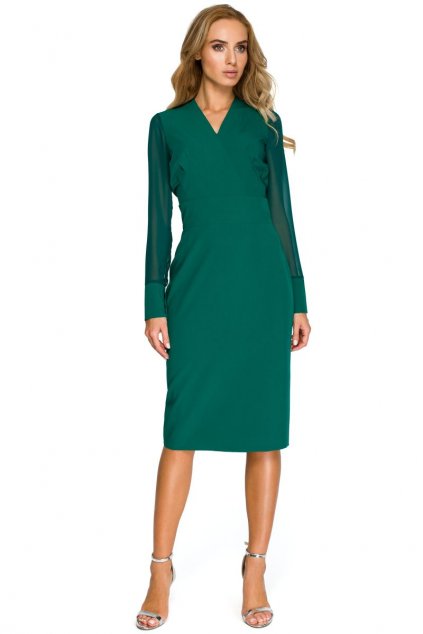 Elegantní šaty Style S136 zelené