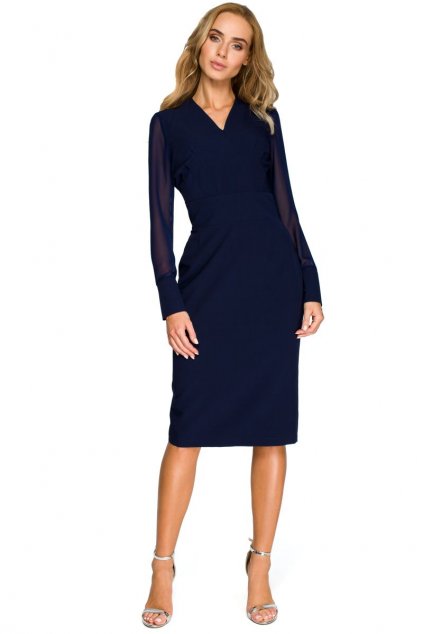 Elegantní šaty Style S136 modré