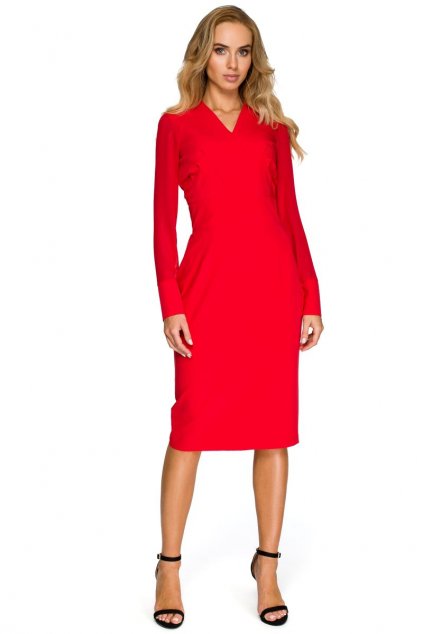 Elegantní šaty Style S136 červené