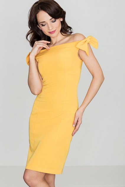 Elegantní šaty Lenitif K028 žluté