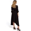 Elegantní šaty s asymetrickou sukní Makover K086 černé