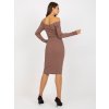 Šaty s volnými rameny City Donna hnědé