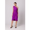 Šaty na jedno rameno Makover K160 levandulové