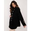 Kabátek z angory s výraznými zlatými knoflíky černý