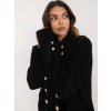 Kabátek z angory s výraznými zlatými knoflíky černý