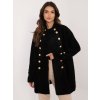 Kabátek z angory s výraznými zlatými knoflíky černý