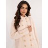 Kabátek z angory s výraznými zlatými knoflíky krémový