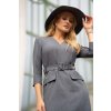 Elegantní šaty s páskem Style S369 šedé