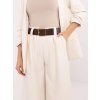 Elegantní jarní kalhoty s páskem Italy Fashion béžové