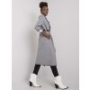Elegantní kabát s kontrastním límcem Italy fashion šedý