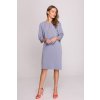 Elegantní šaty se zajímavým výstřihem Stylove S394 šedé