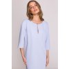 Elegantní šaty se zajímavým výstřihem Stylove S394 světle modré