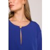 Elegantní šaty se zajímavým výstřihem Stylove S394 královsky modré