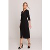 Elegantní šaty se zavinovacím efektem Stylove S386 černé