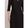 Elegantní šaty se zavinovacím efektem Stylove S386 černé