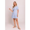 Džínové minišaty MOE M842 světle modré