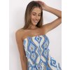 Letní overal bez ramínek Italy Fashion modrý se vzorem