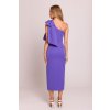 Společenské midišaty na jedno rameno MOE M847 fialové