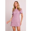 Elegantní minišaty MOE M855 tmavě růžové
