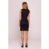Společenské minišaty s krajkovými vsadkami MOE M864 černé