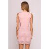 Společenské minišaty s krajkovými vsadkami MOE M864 růžové