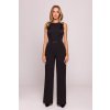 Elegantní společenský overal s krajkou MOE M866 černý