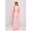 Elegantní společenský overal s krajkou MOE M866 růžový