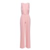Elegantní společenský overal s krajkou MOE M866 růžový