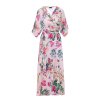 Dlouhé květované zavinovací šaty Stylove S405 model 1