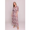 Dlouhé květované zavinovací šaty Stylove S405 model 2