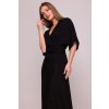 Dlouhé zavinovací šaty Stylove S406 černé