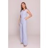 Společenský overal s asymetrickým výstřihem Stylove S407 světle modrý