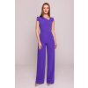 Společenský overal s asymetrickým výstřihem Stylove S407 fialový