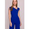 Společenský overal s asymetrickým výstřihem Stylove S407 královsky modrý