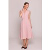 Elegantní šaty s propínacím topem Stylove S409 růžové