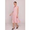Elegantní šaty s propínacím topem Stylove S409 růžové