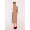 Elegantní šaty s s výraznými rameny Stylove S412 béžové