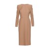 Elegantní šaty s s výraznými rameny Stylove S412 béžové