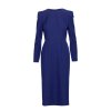 Elegantní šaty s s výraznými rameny Stylove S412 modré