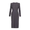 Elegantní šaty s s výraznými rameny Stylove S412 šedé