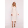 Elegantní šaty s s výraznými rameny Stylove S412 smetanové