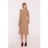 Elegantní šaty s mašličkami Stylove S413 béžové