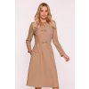 Elegantní šaty s mašličkami Stylove S413 béžové