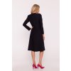 Elegantní šaty s mašličkami Stylove S413 černé