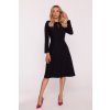 Elegantní šaty s mašličkami Stylove S413 černé